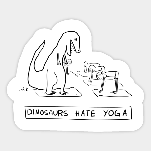 Dinosaurs Hate Yoga Sticker by JAK